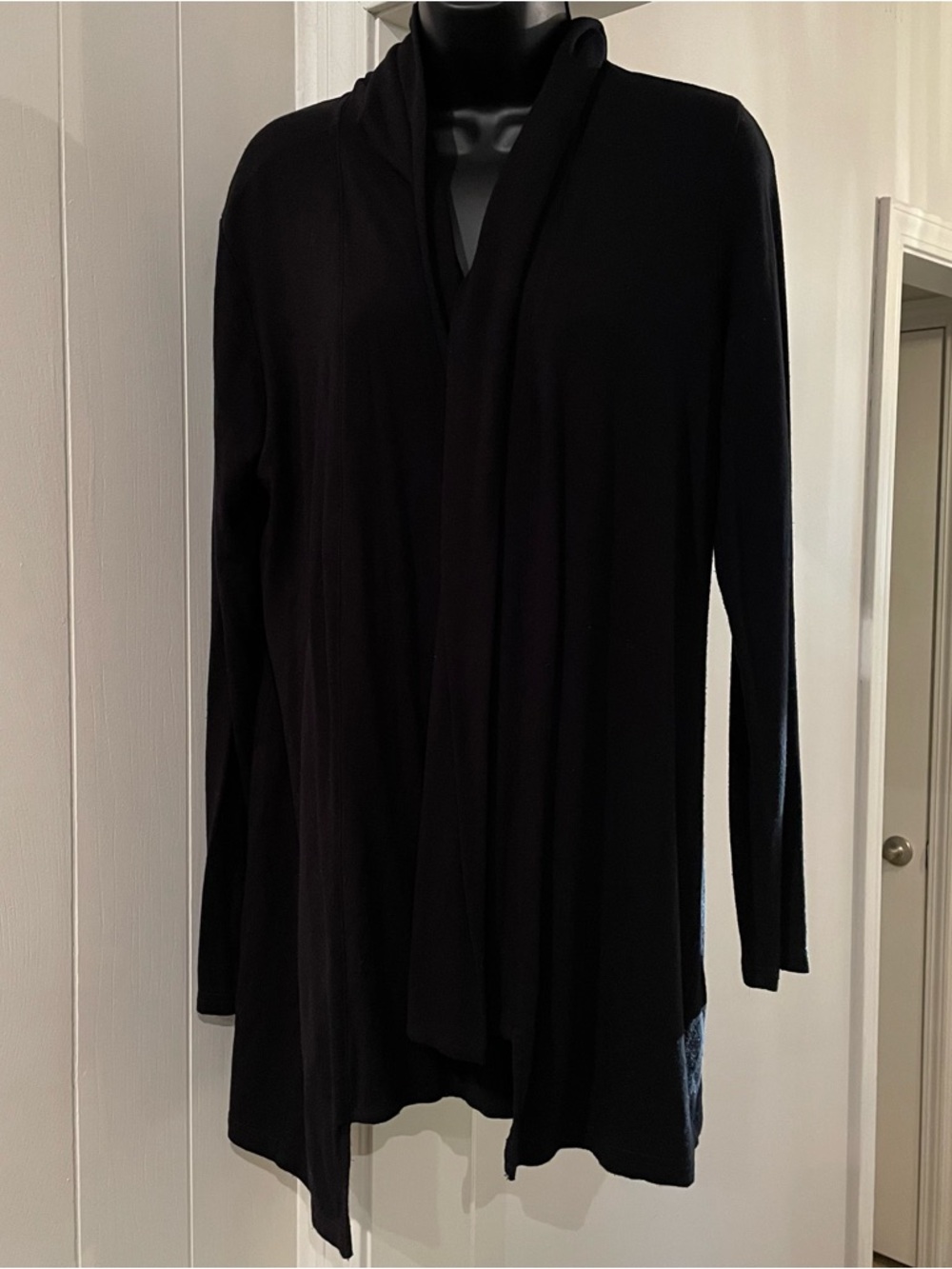 Michael Stars Black‎ Hooded Open Cardigan , Made in USA, Rayon